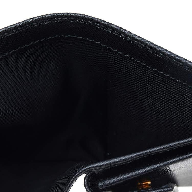 Pre Owned Prada Black Saffiano Leather Bifold Wallet