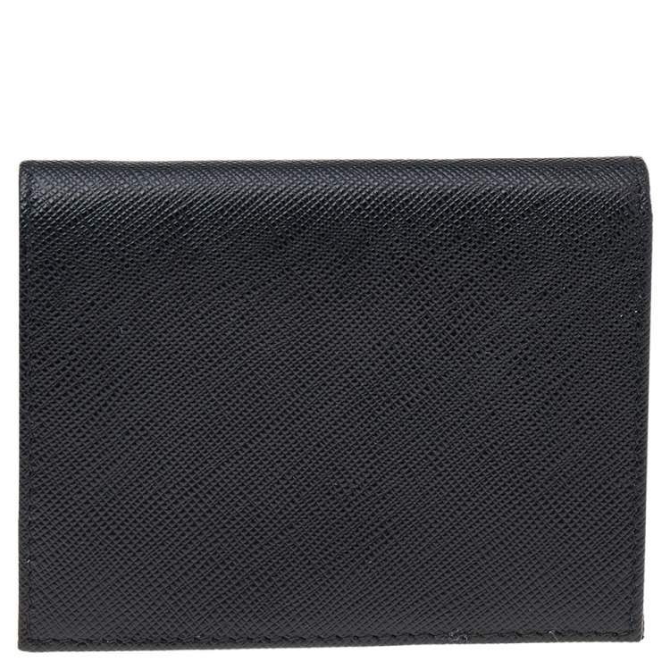 Pre Owned Prada Black Saffiano Leather Bifold Wallet