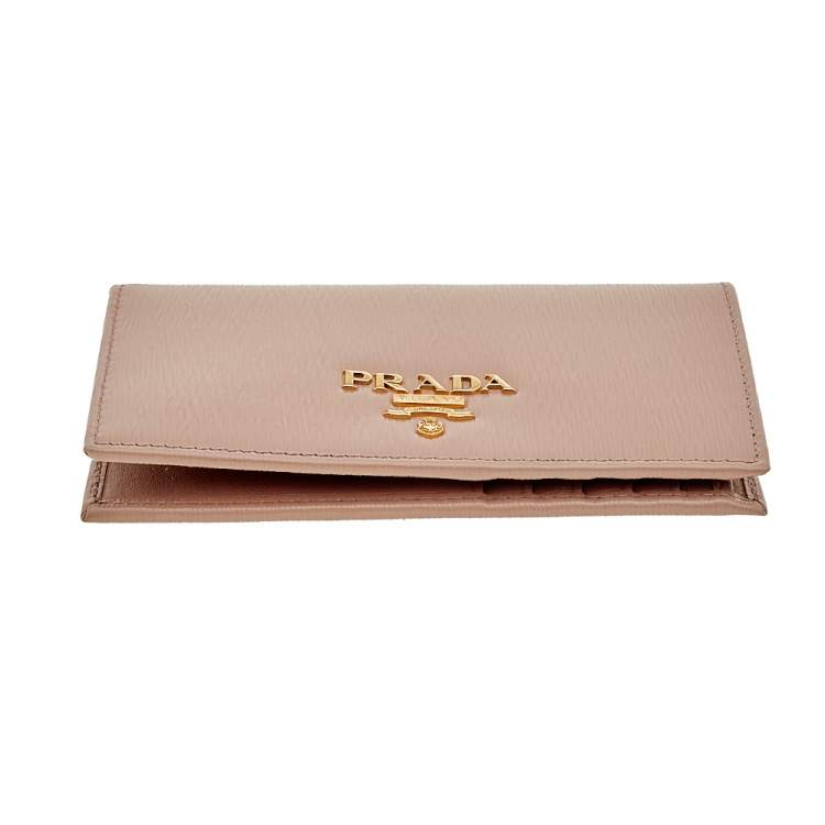 Pre Owned Prada Beige Leather Card Case