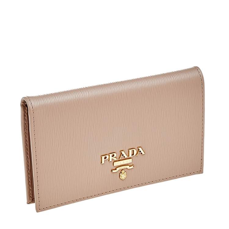 Pre Owned Prada Beige Leather Card Case