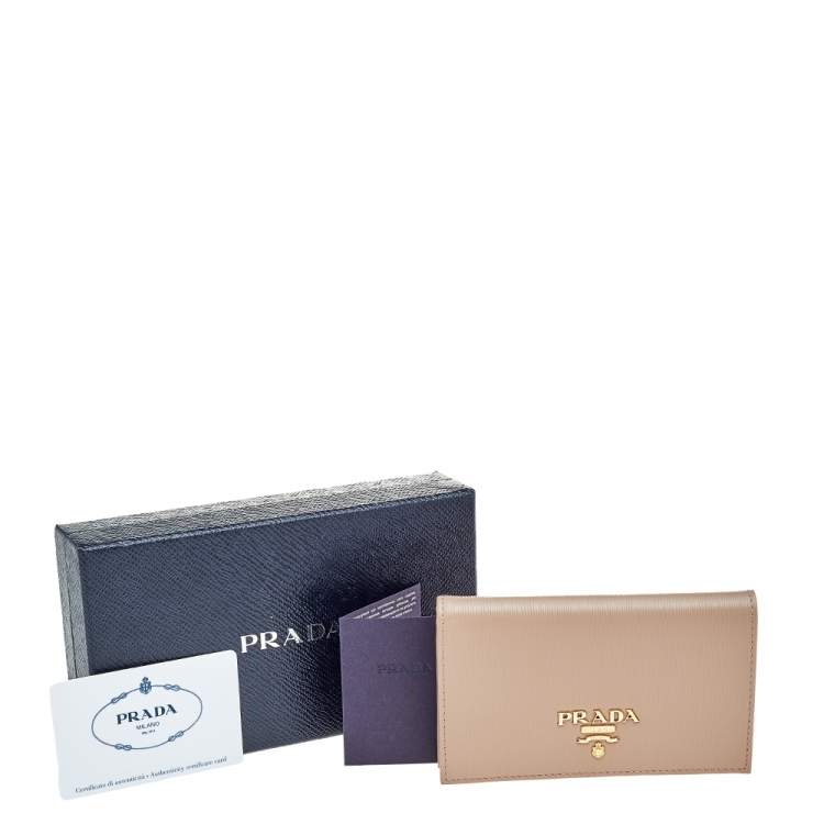 Pre Owned Prada Beige Leather Card Case