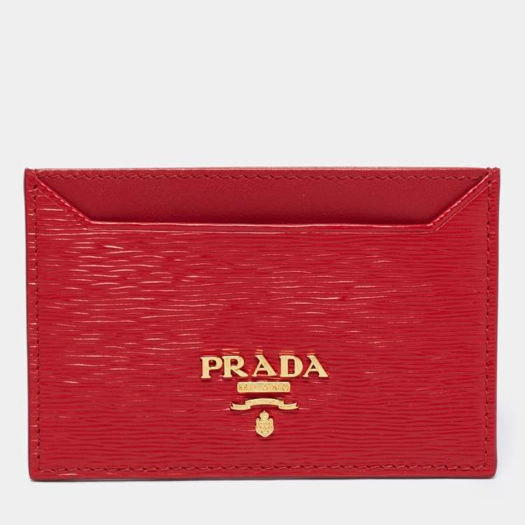 Prada Red Vitello Move Leather Card Holder Prada | The Luxury Closet