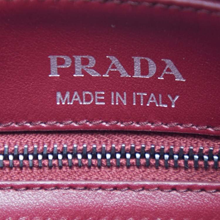 Pre Owned Prada Red Diagramme Leather Camera Shoulder Bag
