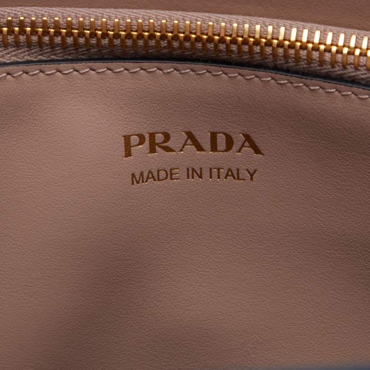 Pre Owned Prada Beige Saffiano Leather Small Monochrome Tote