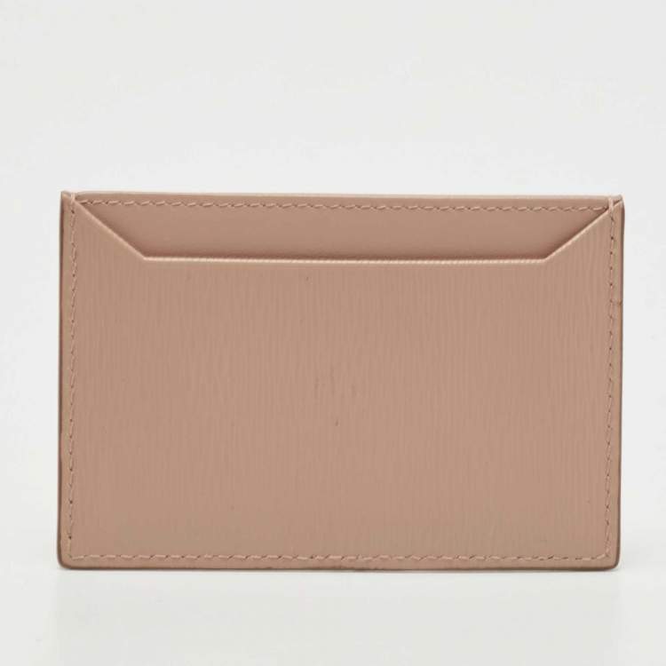 Pre Owned Prada Beige Vitello Move Leather Card Holder