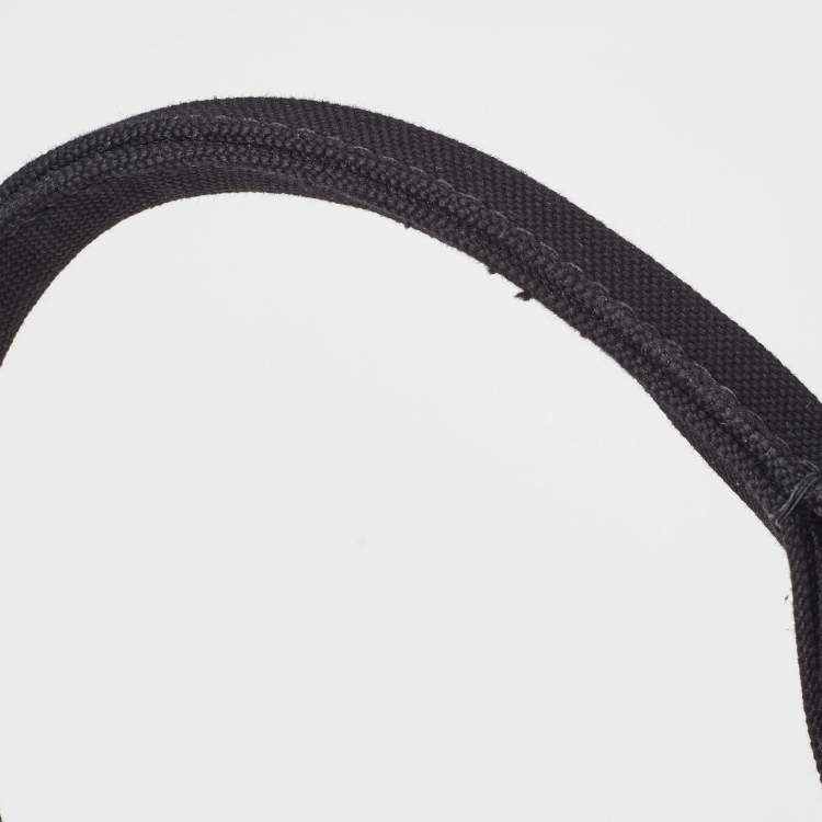 Pre Owned Prada Black/Natural Panier Wicker and Canvas Basket Tote 