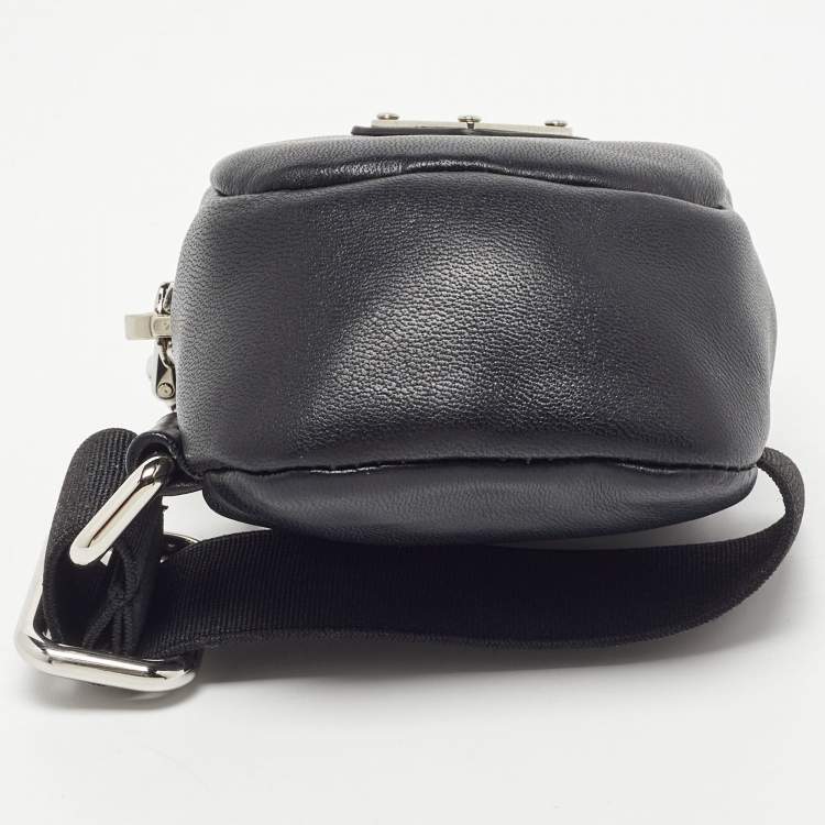 Pre Owned Prada Black Leather Zipped Arm Pouch