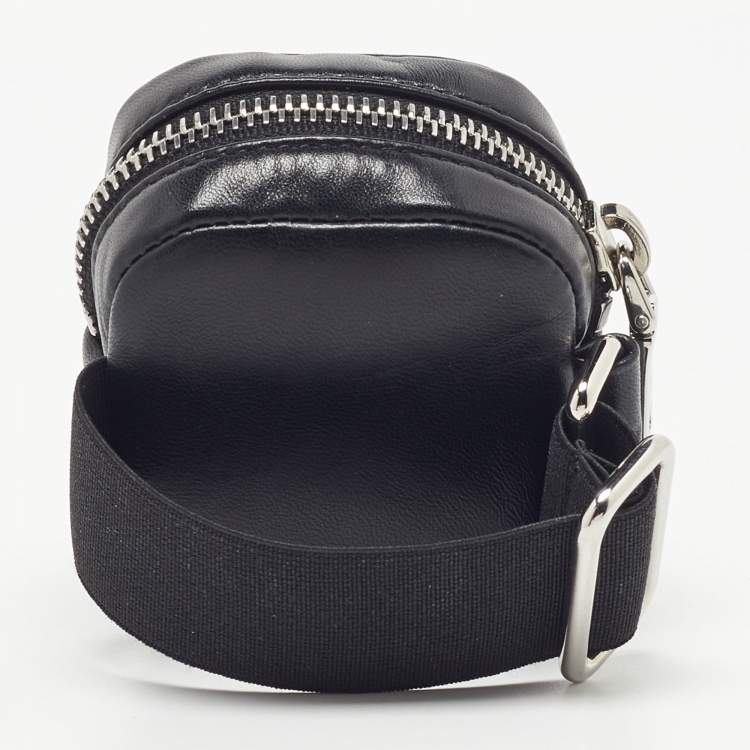 Pre Owned Prada Black Leather Zipped Arm Pouch