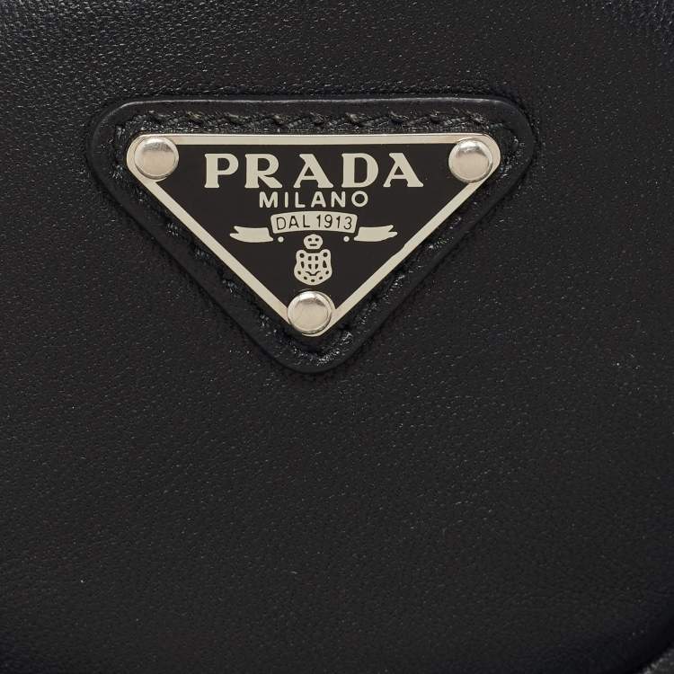 Pre Owned Prada Black Leather Zipped Arm Pouch