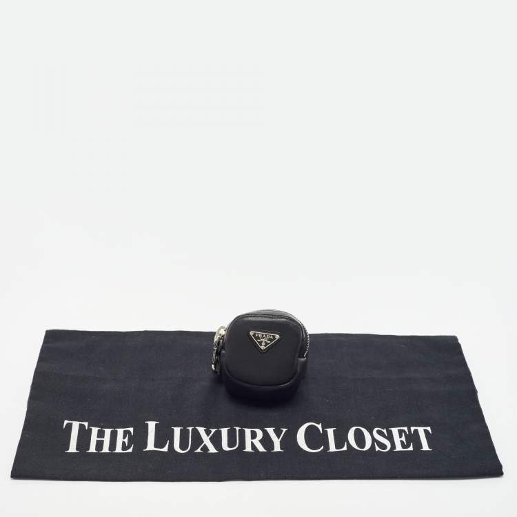 Pre Owned Prada Black Leather Zipped Arm Pouch