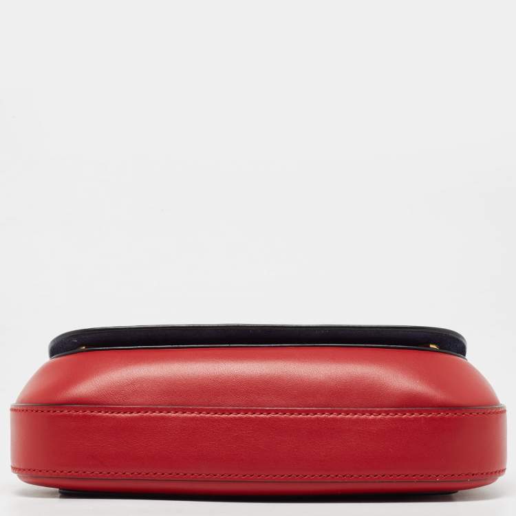 Pre Owned Prada Red Leather Pionniere Saddle Bag