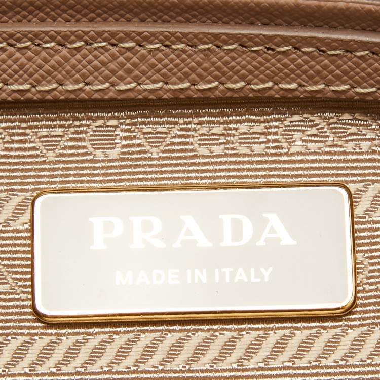 Pre Owned Prada Dusty Pink Saffiano Lux Leather Medium Galleria Tote 