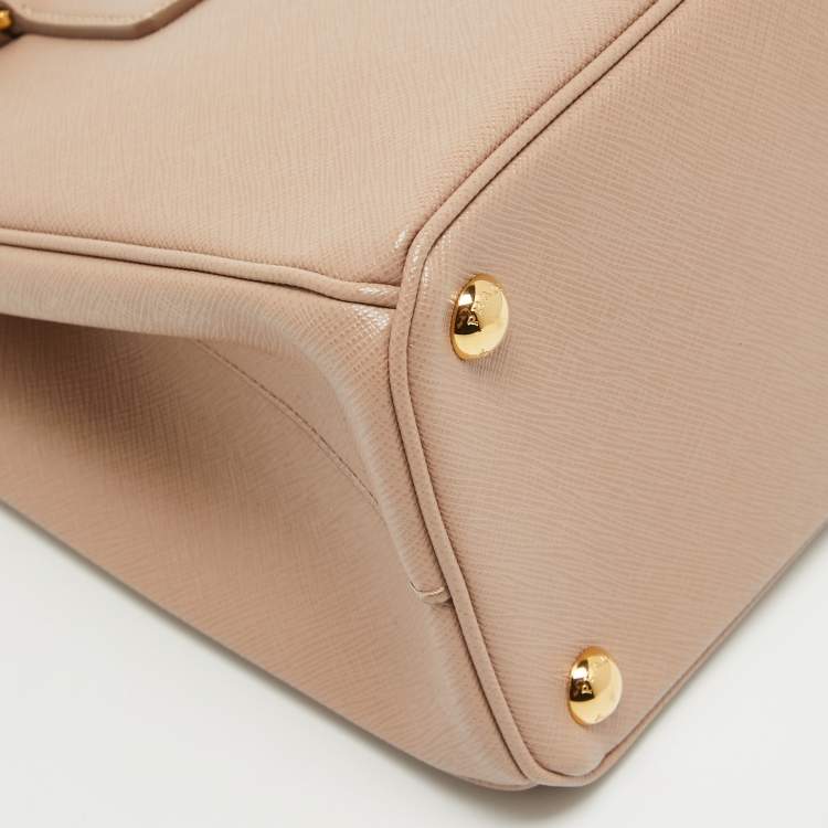 Pre Owned Prada Dusty Pink Saffiano Lux Leather Medium Galleria Tote 