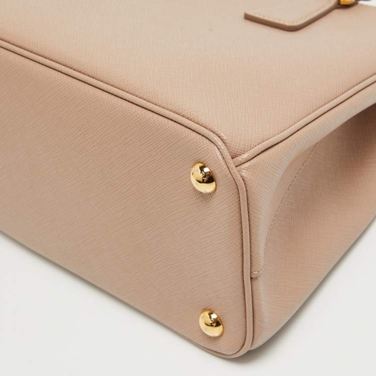 Pre Owned Prada Dusty Pink Saffiano Lux Leather Medium Galleria Tote 