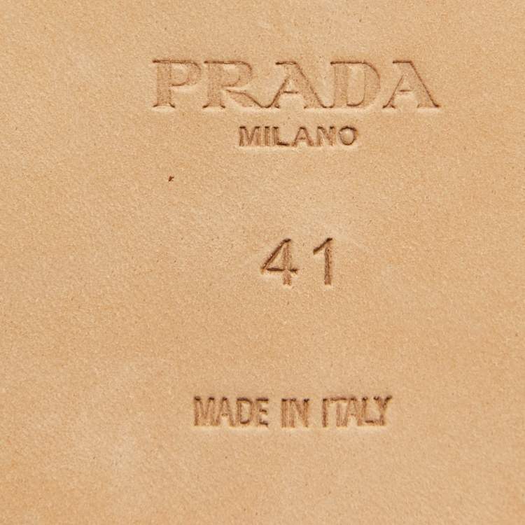 Pre Owned Prada White Patent Leather Slingback Sandals 41