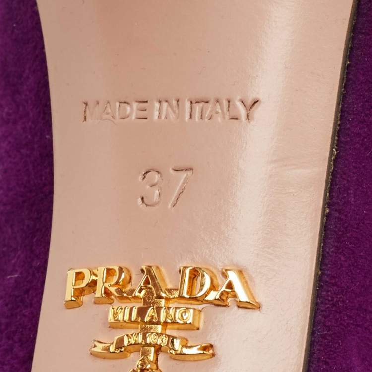 Pre Owned Prada Purple Suede Pointed Toe Pumps Size 37