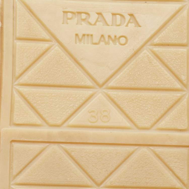 Pre Owned Prada Pink Satin Logo Plaque Espadrille Flats Size 38