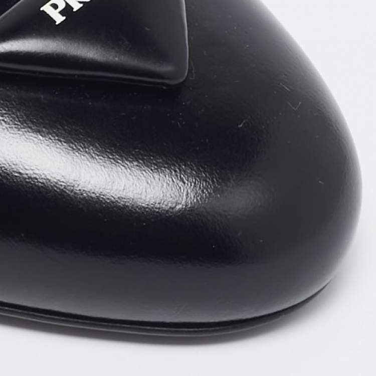 Pre Owned Prada Black Leather Ankle Strap Sandals Size 39