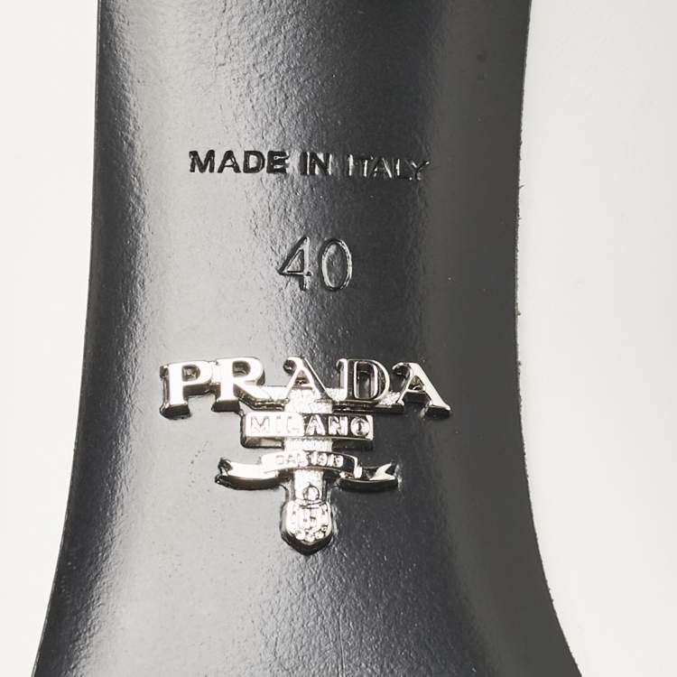Pre Owned Prada White Leather Pointed Toe Pumps Size 40