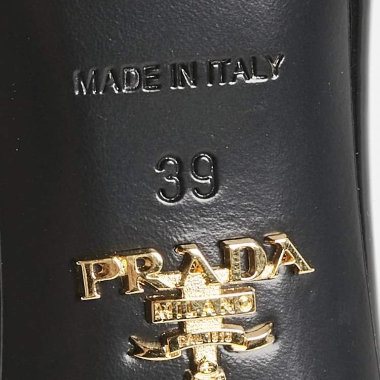 Pre Owned Prada Black Patent Leather and Satin Bow Slide Sandals Size 39