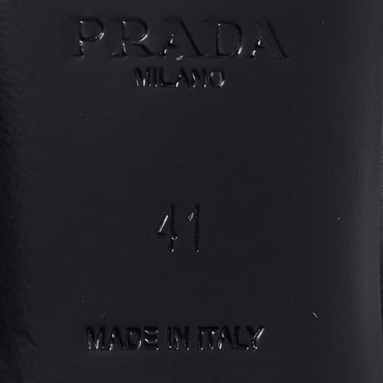 Pre Owned Prada Black Satin Square Toe Heel Mules Size 41