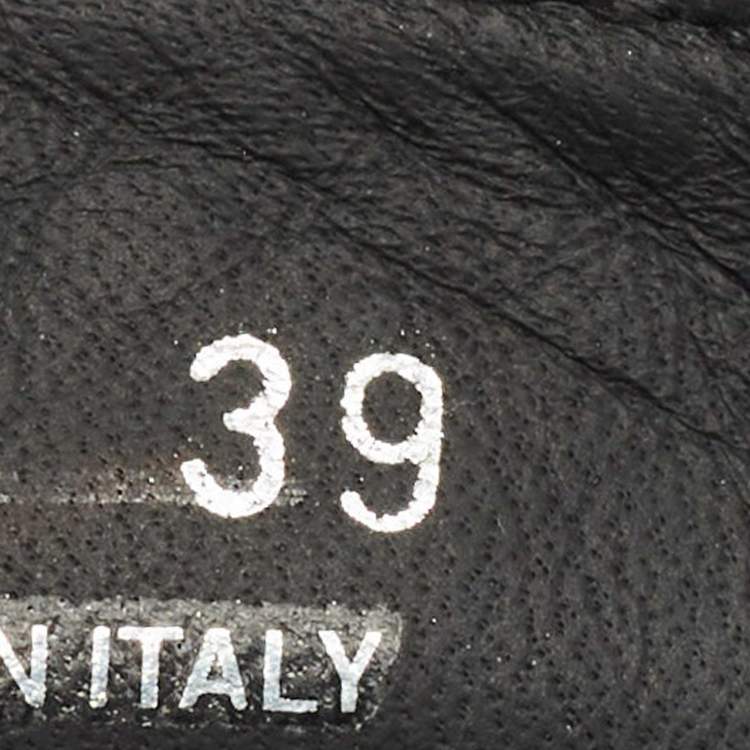 Pre Owned Prada Black Leather Triangle Logo Monolith Loafers Size 39