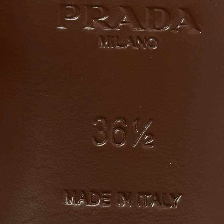 Pre Owned Prada Brown Satin Slide Sandals Size 36.5