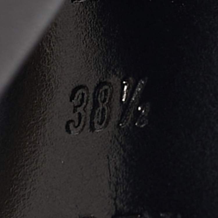 Pre Owned Prada Size 38.5 Black Leather Ankle Strap Block Heel Sandals