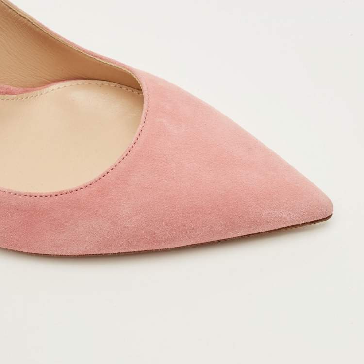 Pre Owned Prada Size 41 Pink Suede Pointed Toe Pumps