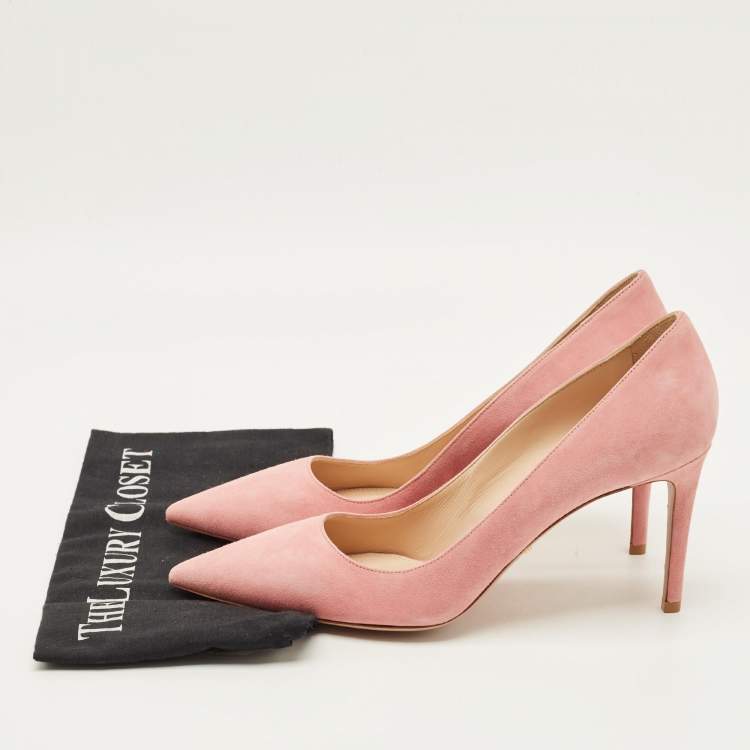 Pre Owned Prada Size 41 Pink Suede Pointed Toe Pumps