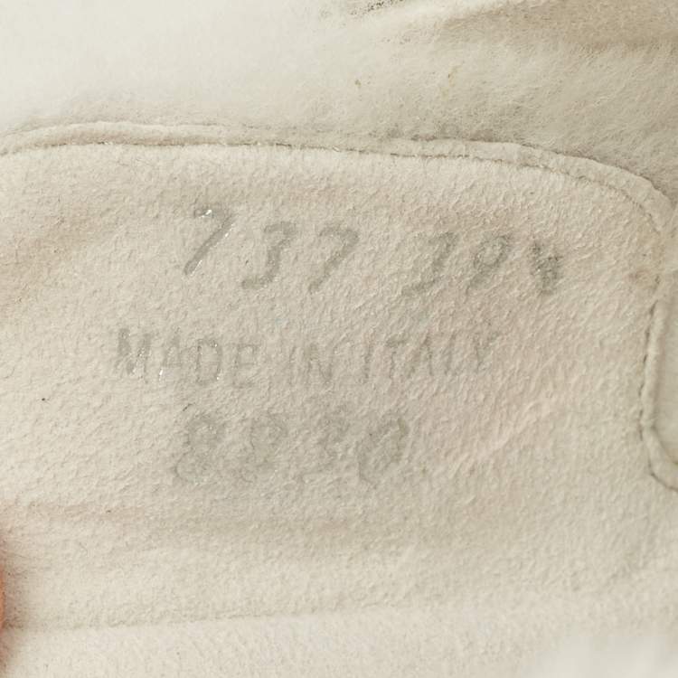 Pre Owned Prada Size 39.5 White Shearling Fur Flat Sandals