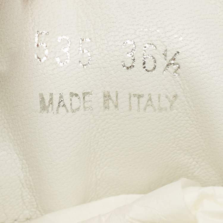 Pre Owned Prada Size 36.5 White Leather Lace Up Sneakers