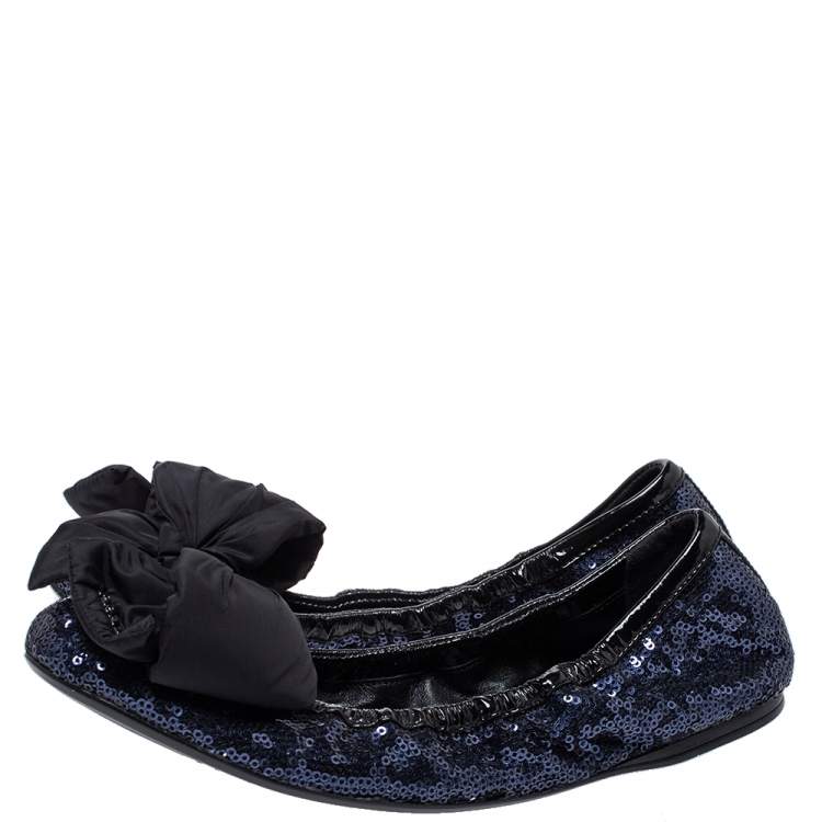 prada scrunch ballet flats