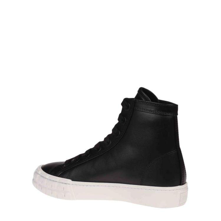 Pre Owned Prada Black Leather High top Sneakers Size EU 37.5