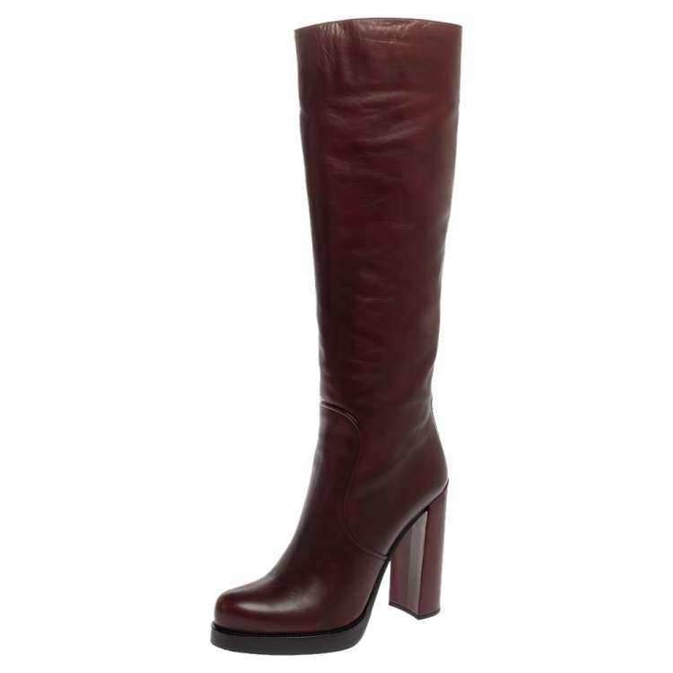 prada burgundy boots
