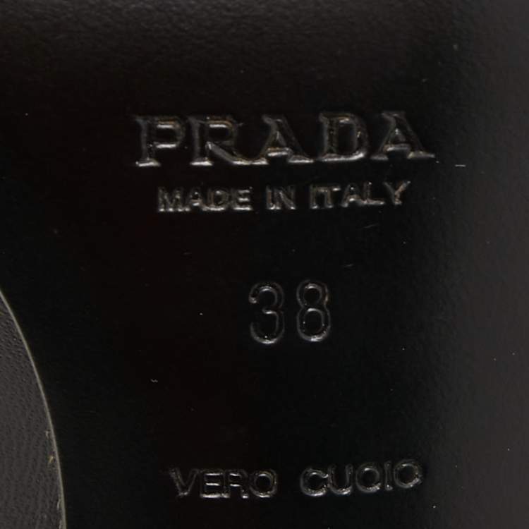 Pre Owned Prada Tricolor Patent and Leather Ankle Strap Sandals Size 38