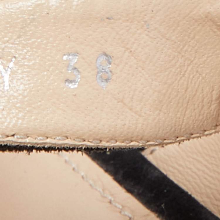 Pre Owned Prada Black Suede Ankle Strap Sandals Size 38