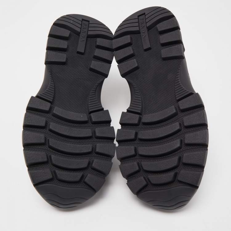 Pre Owned Prada Black Leather Brogue Sneakers Size 39