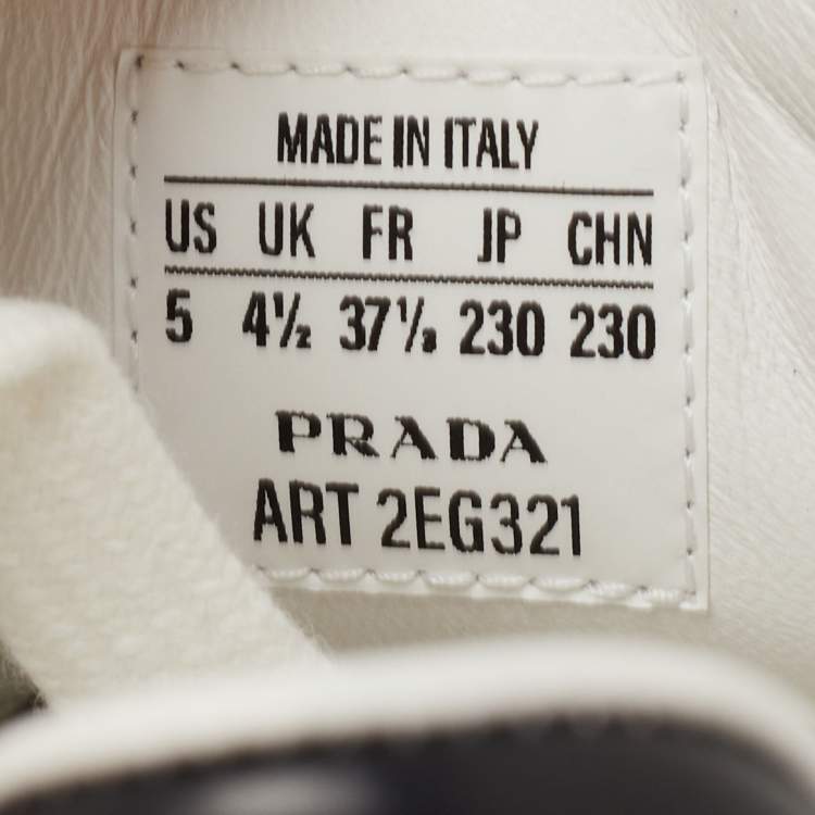 Pre Owned Prada x Adidas White/Black Leather Superstar Sneakers Size 37 1/3