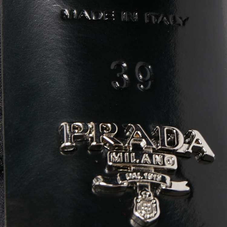 Pre Owned Prada Black Suede Crystal Embellished Ankle Strap Sandals Size 39