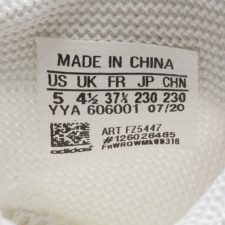 Pre Owned Prada x Adidas White Mesh and Lace Up Sneakers Size 37.5