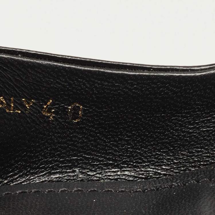 Pre Owned Prada Black Leather Logo Slingback Pumps Size 40