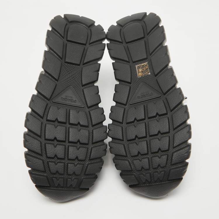 Pre Owned Prada Black Nylon Prax Low Top Sneakers  Size 40