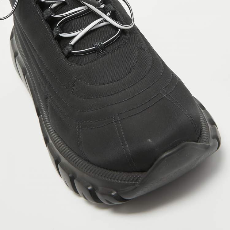 Pre Owned Prada Black Nylon Prax Low Top Sneakers  Size 40