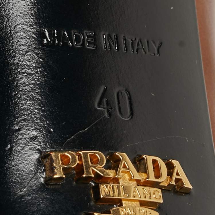 Pre Owned Prada Two Tone Leather Platform Pumps Size 40