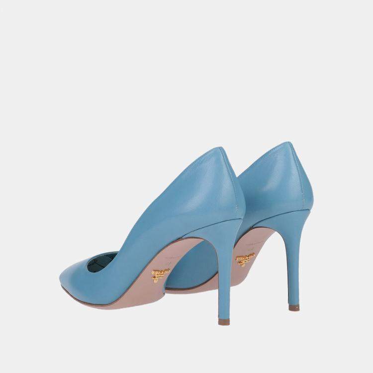 Pre Owned Prada Leather Pointed Toe Pumps 40