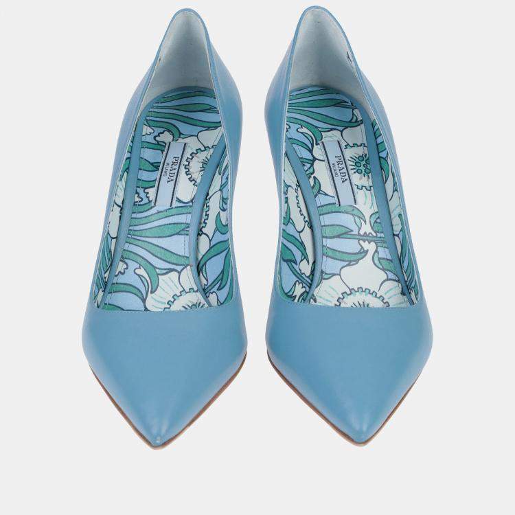 Pre Owned Prada Leather Pointed Toe Pumps 40