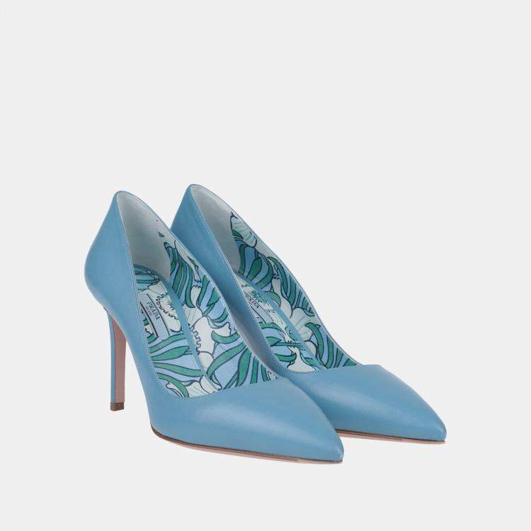 Pre Owned Prada Leather Pointed Toe Pumps 40