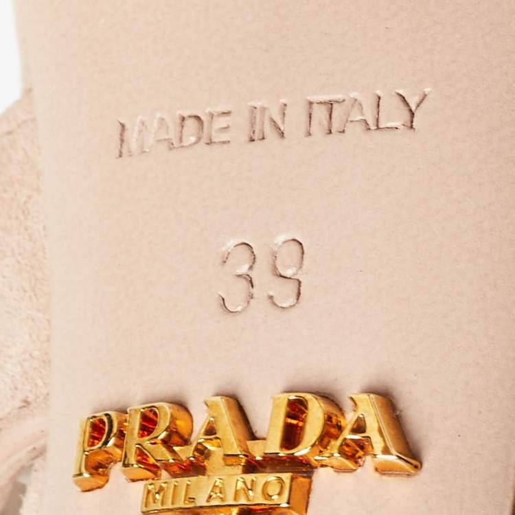 Pre Owned Prada Beige Suede Ankle Strap Sandals Size 39 