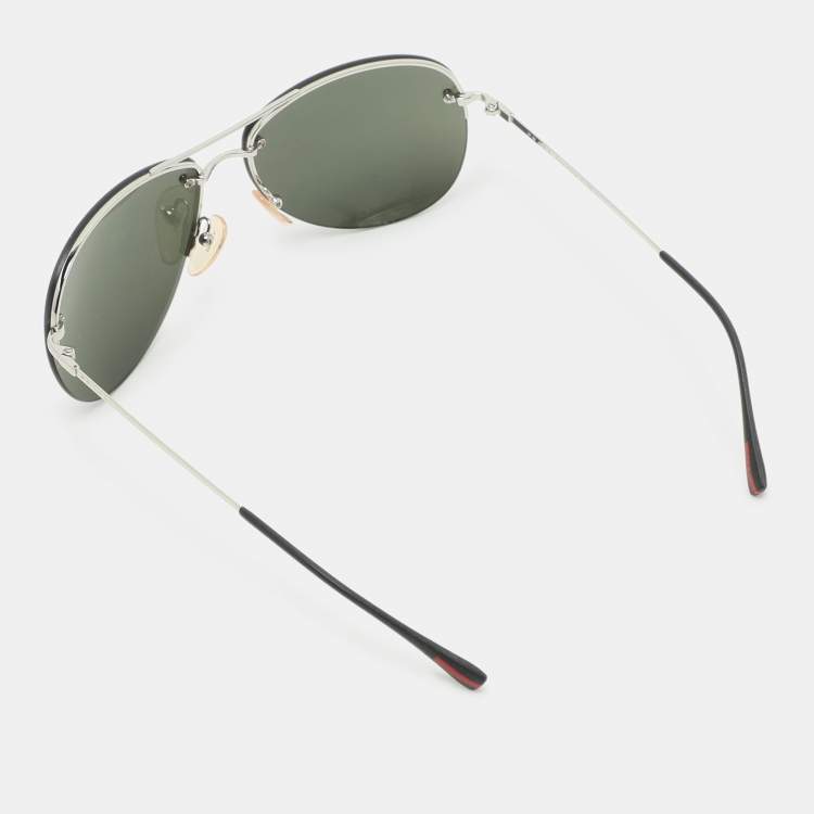 Pre Owned Prada Sport Green SPS50R Gradient Aviator Sunglasses